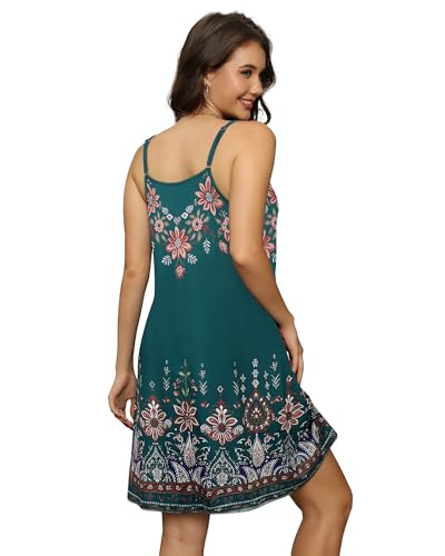 Image of elescat Womens Summer Dresses Spaghetti Strap V Neck Casual Sleeveless Sundress Beach Cover Ups with Pockets 2026