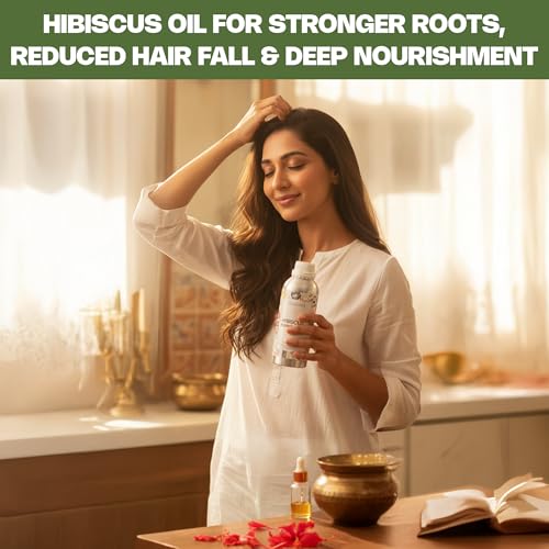 Image of VedaOils Hibiscus Essential Oil for Hair Growth 100ml | Pure Hibiscus Hair Oil for Strong, Shiny and Healthy Hair | Scalp Care & Hair Nourishment