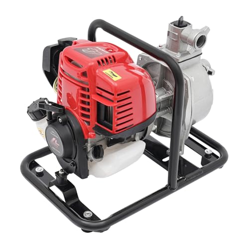 Garbenat Benzin Wasserpumpe 4 Takt Motor Wasserpumpe 38CC 1.2KW Selbstansaugend Gartenpumpe Tragbarkeit Schmutzwasserpumpe mit Luftfilter für Bewässerung, Landschaftsbau, 135L/Min