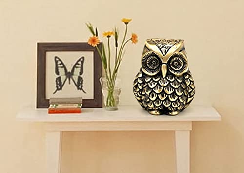 Image of ARTSMART Metal Handicraft Owl Showpiece for Home Decor Decorative Figurine Owl Statue Vastu Gift Item - Brass Finish