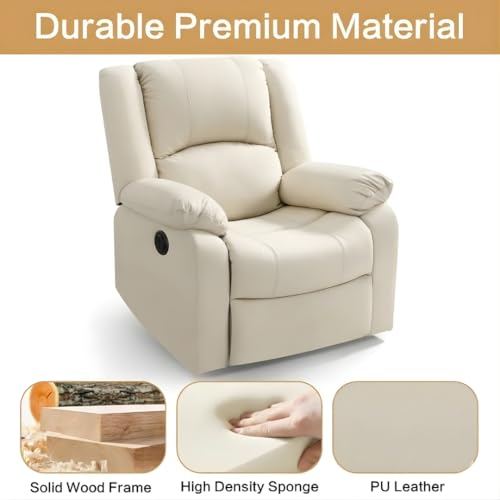 Image of Seventh Heaven Phoenix 1 Seater Motorised Recliner | Single Sofa Chair for Living Room Comfort | Ergonomic Design (Leatherette - Bege)
