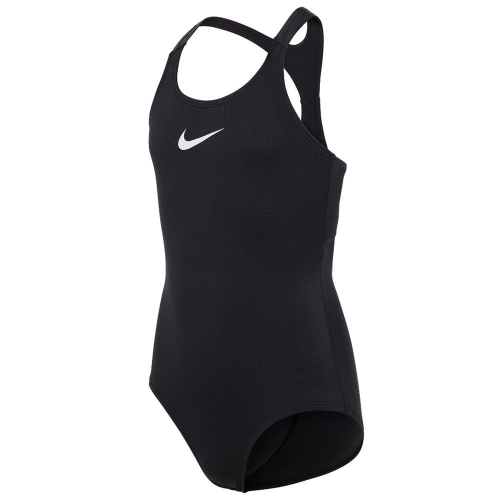 Nike Girls Essential Racerback One Piece Swimsuit, Black, Size M