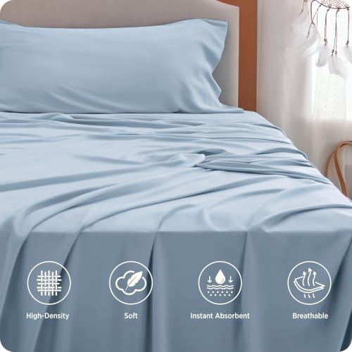 Image of Bedsure PureWoven 100% Rayon Derived from Bamboo, Twin XL Sheets, 3 Pieces