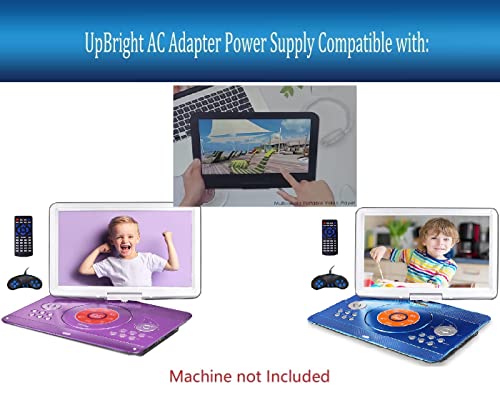Upbright JEKERO DVD PLAYER 12V POWER 12V Ac/Dc Adapter Compatible With Jekero Portable Dvd Player Large Swivel Hd Screen 5000Mah Li-Ion Battery 9-12V 1.5-2A Dc12V 1500Ma 12.0V 1.5A Power Supply Cord Cable Battery Charger Psu thumb #1