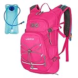 LARIPOP Hydration Backpack 18L with Water Bladder 2L Hiking Water Backpack Women Men Lightweight Hydration Pack Breathable Reflective Daypack with Storage for Cycling, Hiking, Biking, Running