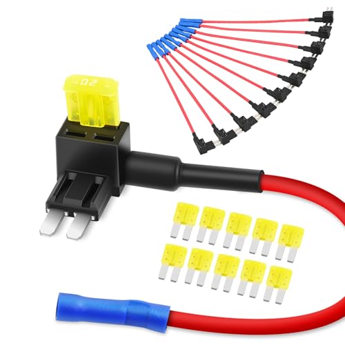 Nilight 10 Pack Micro 2 Fuse TAP 12V Car Add a Circuit ATR Blade Adapter with 20A II Fuses Holder Add On Dual Circuits Adapters for Cars Trucks Boats (50058R) Blue Red Black Yellow