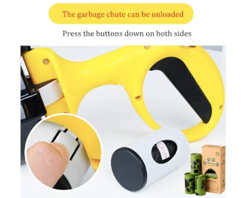 Image of Pooper Scooper for Dogs and Cats with Trash Bags (Including 5 Rolls of Trash Bag) (Yellow)