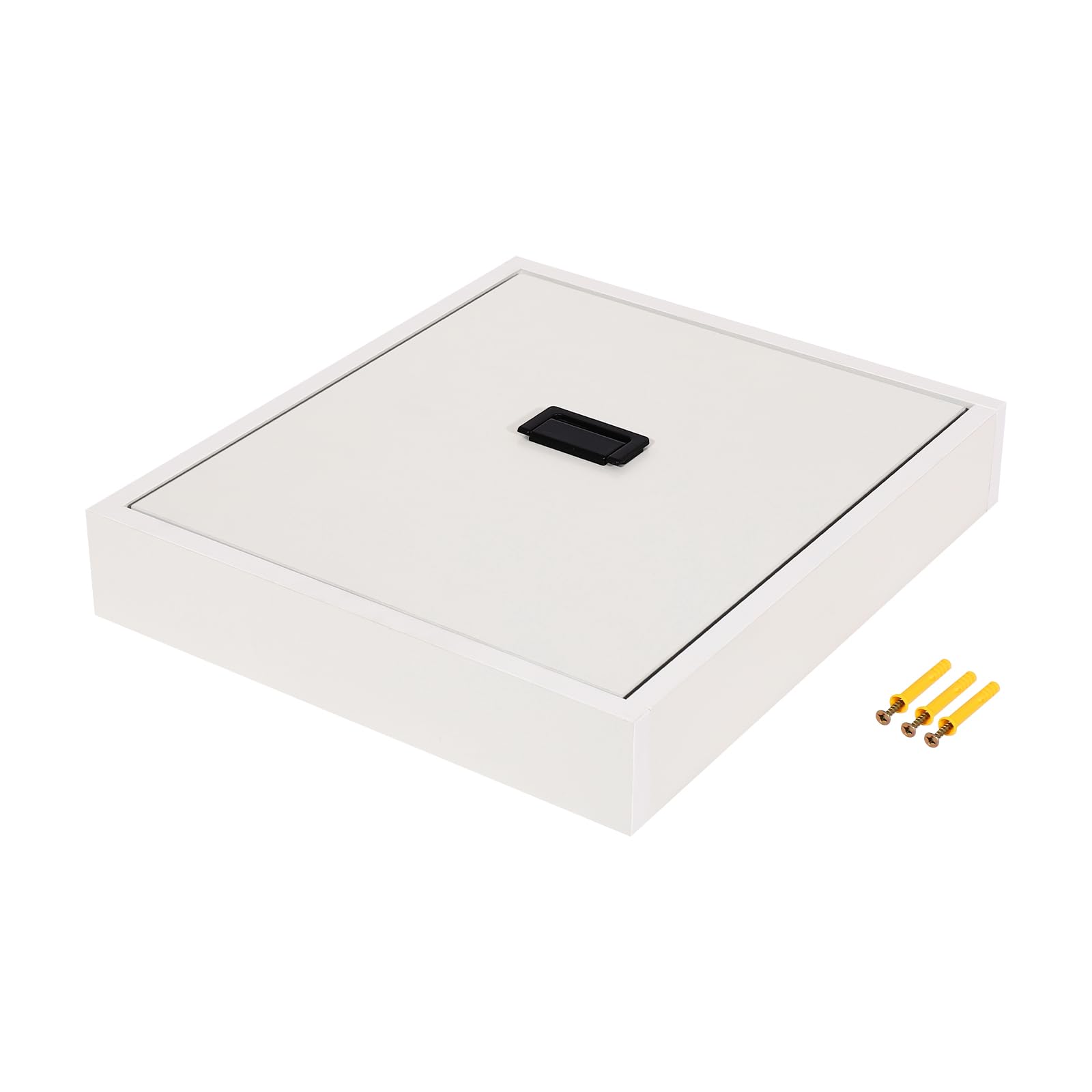 Taburete Plegable de Pared 35,5 x 36,5 cm - Ultra Fino, Silla para Entrada de Zapatos, Armario Oculto (Blanco Puro)