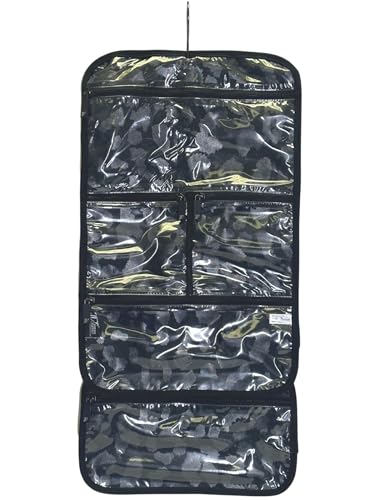 Dream Duffel Hanging Accessory Roll for Competition & Travel, Jewelry, Toiletry, & Cosmetic Bag, Black Monochrome Leopard