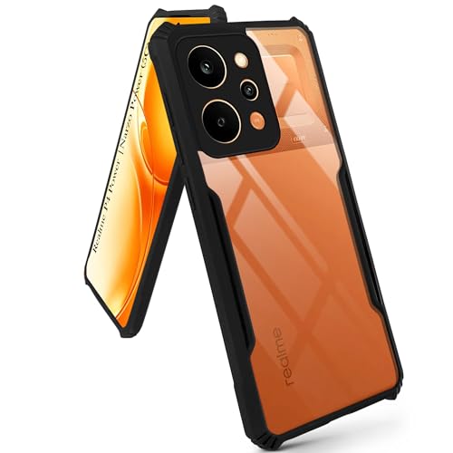 Image of Jkobi Hybrid Back Cover Case for Realme P4 Power 5G | Realme Narzo Power (Shockproof with Polycarbonate Clear Panel | Professional Black)