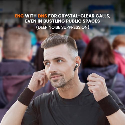 Image of GIZMORE Elite 852 ANC with 36dB Type-C Fast Charging TWS| Up to 50H Playtime| ENC with DNS | 40ms Low Latency for Gaming | Insta Wake N' Pair |BT v5.3| 13MM Driver| Voice Assistant Earbuds (Black)