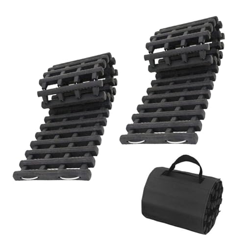 Gardenpal 100CM 2PCS Tire Traction Mat, Portable Emergency Devices for Snow, Heavy-Duty Rubberized Emergency Car Recovery Snow Ramps Tire Traction Tool (39.3 in/2pcs)