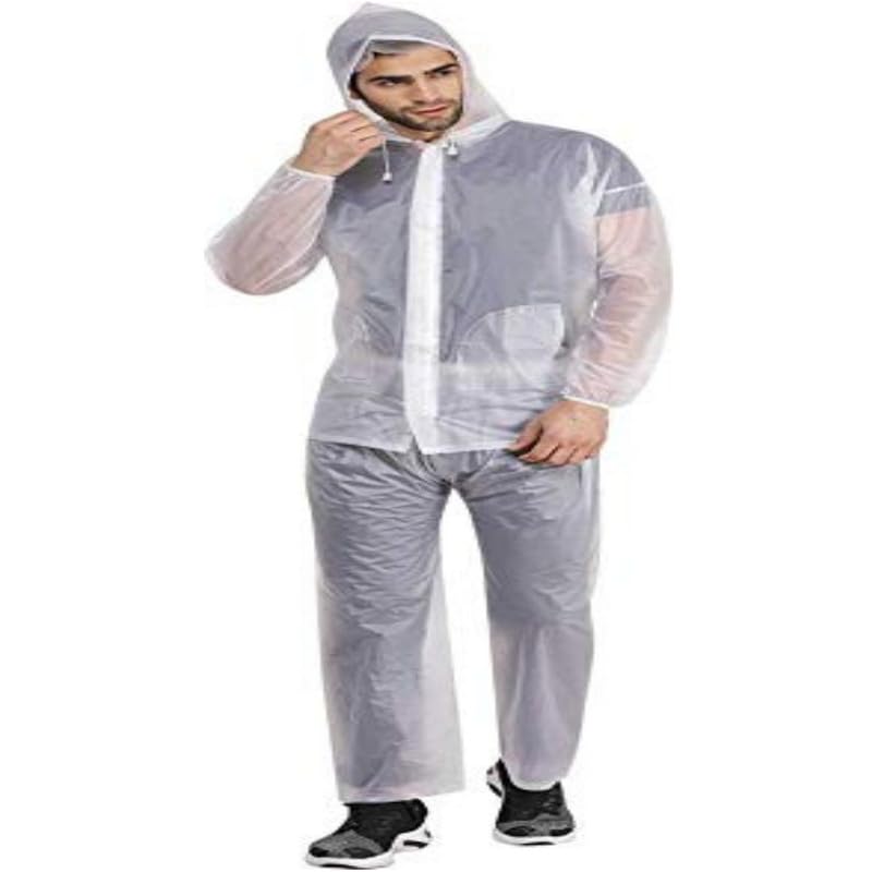 Rain Coat for Men Waterproof Pvc Raincoat with Pants Rain Coat For Men Bike Rain Suit Rain Jacket Suit XXL White-picture-39