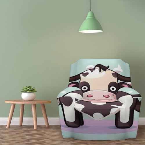 Housse de canapé vache noire extensible 81-119 cm pour fauteuil standard