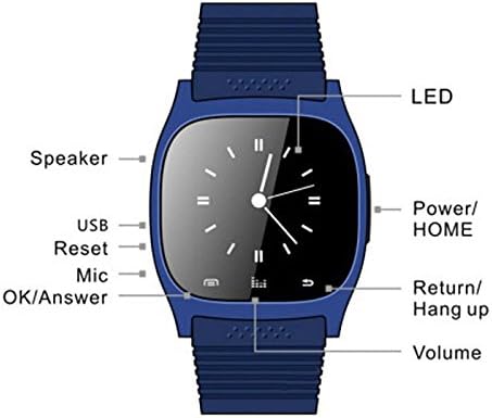 M26 SMARTWATCH BLU TOUCHSCREEN BLUETOOTH orologio VIVAVOCE compatibile con android e IOS - BLU M26 SMARTWATCH BLU TOUCHSCREEN BLUETOOTH orologio VIVAVOCE compatibile con android e IOS - BLU