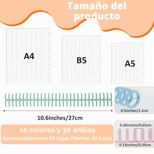 Anillo de encuadernación en espiral de 30 agujeros flexible 2