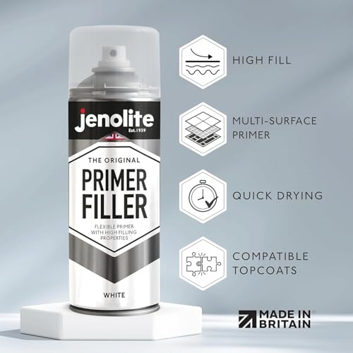 image for JENOLITE Primer Filler Aerosol Paint | WHITE | Flexible Primer with Hi