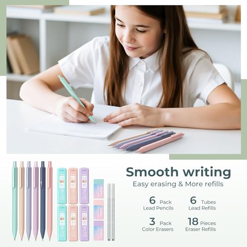 Image of Nicpro Aesthetic School Supplies Stationary Set with Pen Case, 39 PCS Green