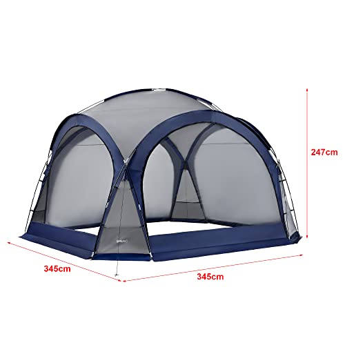 Paviljoen Grästorp met LED-verlichting 345x345x247 cm blauw - Afbeelding 5