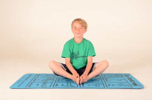 Lazy Lizards Yoga Mat for Kids & DVD, Blue