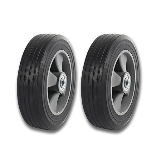 (2- Pack) Run-Flat Solid Rubber Replacement Tire 8" x 2'' wi...