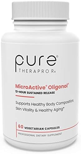 Pure TheraPro Rx MicroActive Oligonol | Clinically Proven Polyphenol Supplement to Support Body Composition & Healthy Skin | 2x More bioAvailable | 2 Month Supply | Non-GMO & Vegan (60 Vegan Capsules)