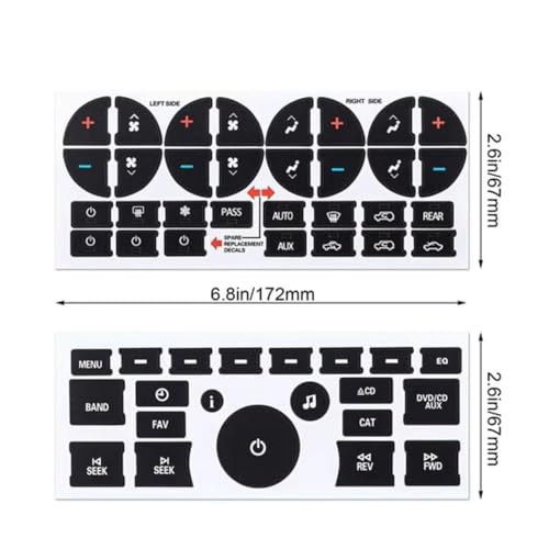 Autocollants boutons de commande tableau de bord Saturn Outlook XR 2009-2012 - 6