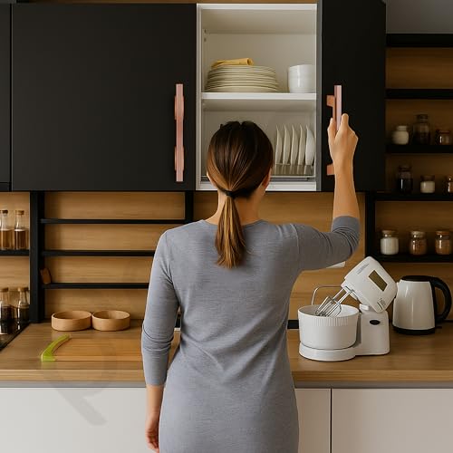 Image of Plantex Cabinet Handle /Kitchen Cabinet Door Handle /Wardrobe /160 mm Cupboard Handle /Door Pull-Push Handle for Home /Office - Pack of 2 (Rose Gold)