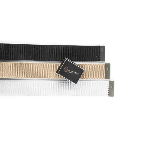 Nike Men's Standard 3 Pack Golf Web Belt, White/Khaki/Black, One Size2