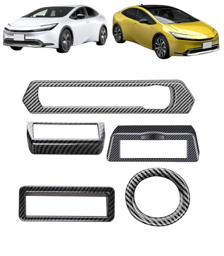 VrayKnol 新型 プリウス 5代目 60系 対応 2023(令和5)年1月後〜エンジンスタートワンボタンカバー&コンソールスイッチガーニッシュ&ETCボタン装飾パネル&シガーライタースイッチパネル 内装 カスタムパーツ ABS樹脂製 For PRIU