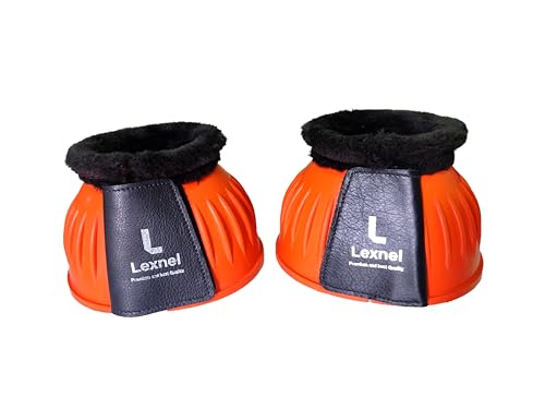 Image of Rubber Bell Boots, Durable Bell Boots for Horse - Superior Hoof Protection and Comfort 1 Pair (Orange, Small)