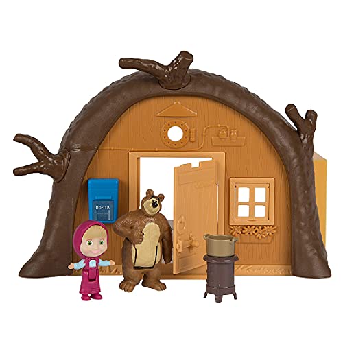 Image of Masha and the Bear Masha, Bear Playset (4 Cm Masha and 6 Cm Bear, Multicolour)
