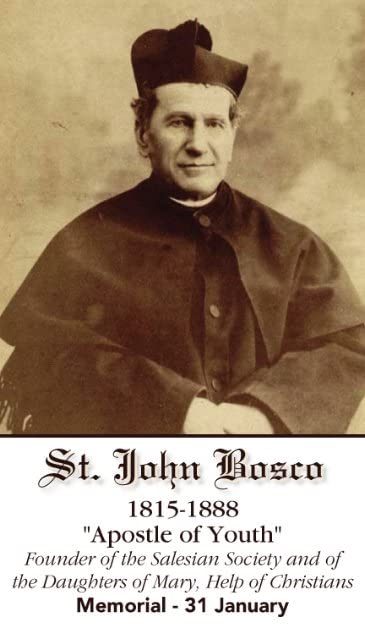Cartes de prière Saint John Bosco lot de 10 idéal pour cadeau de baptême ou de communion