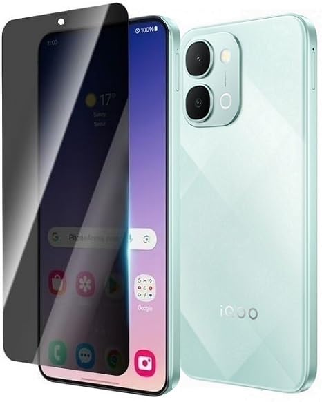 Image of Privacy Screen Protector 9H Tempered Glass For iQOO Z11x 5G, Edge-to-Edge Full Coverage, HD Clarity, Anti-Fingerprint, Bubble-Free, Ultra-Thin, Case-Friendly Screen Guard /Black