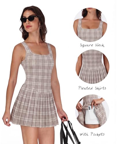 Image of NIASHOT Athletic Dress for Women with Shorts Sleeveless Womens Golf Dress