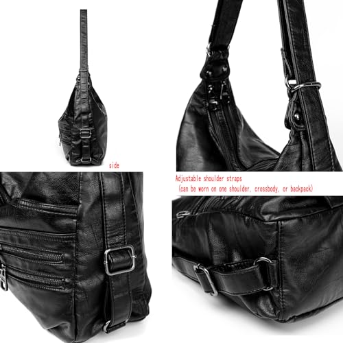 Crossbody Bag Women's Soft Wash Leather Fashion Multi Bag -1 inch Wide Adjustable Shoulder Strap3