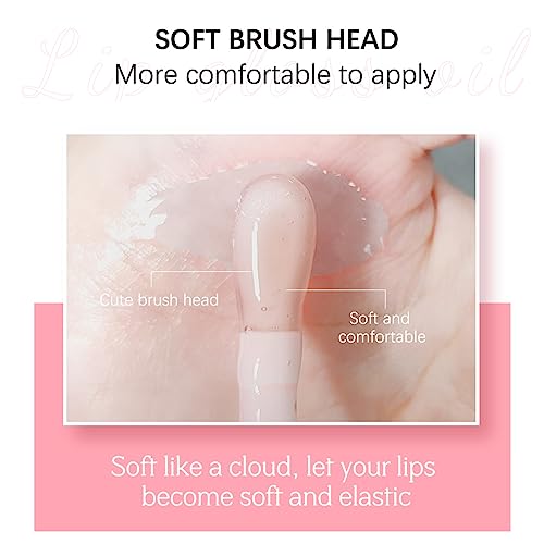 Plumping Lip Gloss - Moisturizing Glossy Lip Oil Tinted - Nourishing Hydrating Lip Glow Oil with Vitamin E - Lips Skin Care Lip Balm Long Lasting Clear Lipgloss Makeup (Clear) - Image 4