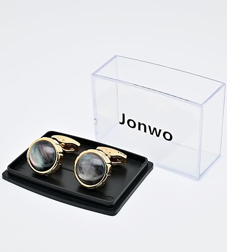 Mancuernillas clásicas redondas para hombre en estuche regalo miniatura 3