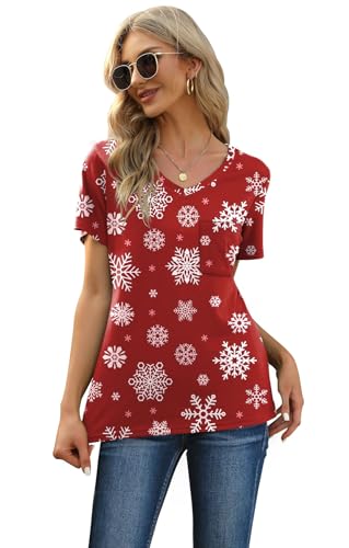 Image of RUBZOOF Women's Short Sleeve Pajama Sets with Pockets Casual V Neck 2 Piece Lounge Sets S-3XL