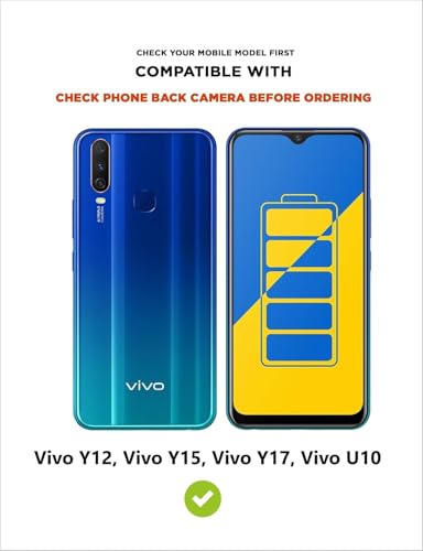 Image of KashiVerse Cute Fun Ball | Taddy Cartoon 3D Smiley Coffee | 3D Eyes| Full Camera Protection Back Cover Compatible for Vivo 1916 / U10 / Y15 / Y12 / Y17 - Black