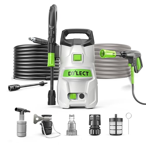 Image of DYLECT Ultra Flow Star High Pressure Car Washer Pump, 1800 Watts Motor, 120 Bars Pressure, 6.5L /Min Flow Rate, 5m Outlet Hose,Upright Design for Bike,Home Cleaning Purpose with 11 Accessories