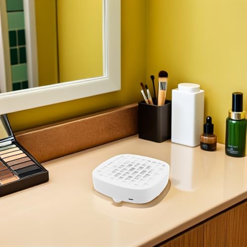 Mini aspiradora de uñas blanca con protección térmica y extractor portátil 6