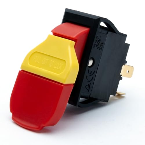 KEDU HY18 On-Off Locking Paddle Switch 0LWG 27A1 0LWC 0LVW for Sears Craftsman Series 137 Table Saw Jointer & Drill Press 125V 4-Pin 2-Position On/Off DPST Paddle Switch Removable Safety Key