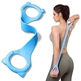 Figure 8 Fitness Resistance Band with Handles, Arm & Back Training Elastic Rope for Pure Barre Workout, Chest, Shoulder Stretching Exercise Equipment for Yoga, Pilates & Physical Therapy, Blue