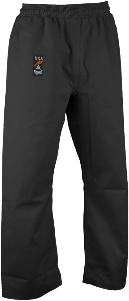 Martial Arts Black Karate Heavy Weight 14Oz Trousers - Elastic Waist