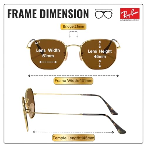 Image of Ray-Ban RB3548N HEXAGONAL FLAT LENSES Square-Round Shape Sunglasses for Men & Women with Official Eyewear Kit