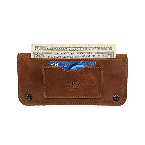 Hide & Drink, Double Snap Folio Wallet Handmade from Full Grain Leather (Single Malt Mahogany) - Image 4