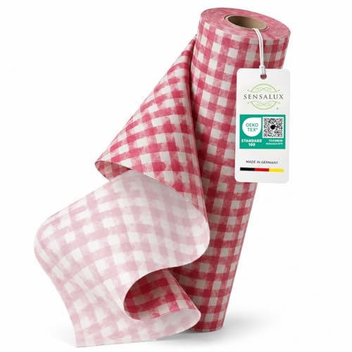 Sensalux - Chemin de table, bande de table en non-tissé aspect tissu - Certifié Oeko-Tex standard 100 - Classe I - Motifs à carreaux - 50 cm x 25 m