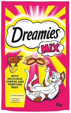 Dreamies Kuru Kedi Ödül Maması, Sığırlı ve Peynirli, 60 G — Amazon ürün görseli