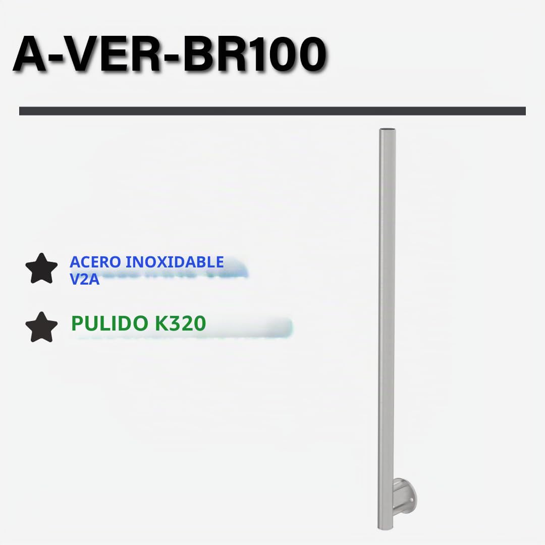 Sellon24® Postes de acero inoxidable V2A, 42,4 mm, soporte superior abierto, soporte exterior, fijación a la pared, tubo lateral, mejilla, barandilla